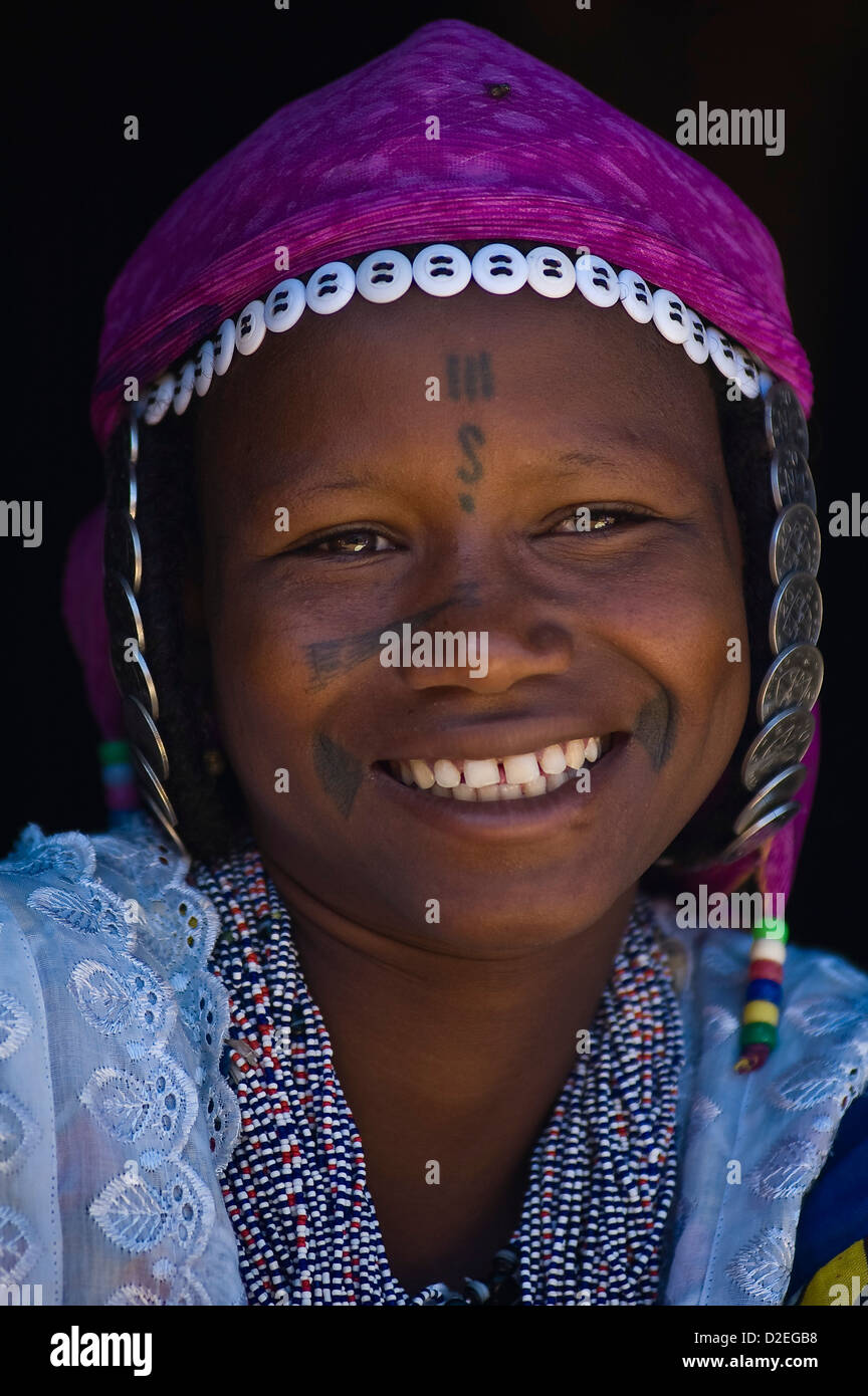 Benin, Alibori County, Kuru, Sanda Alimantou Fula Volksgruppe Stockfoto