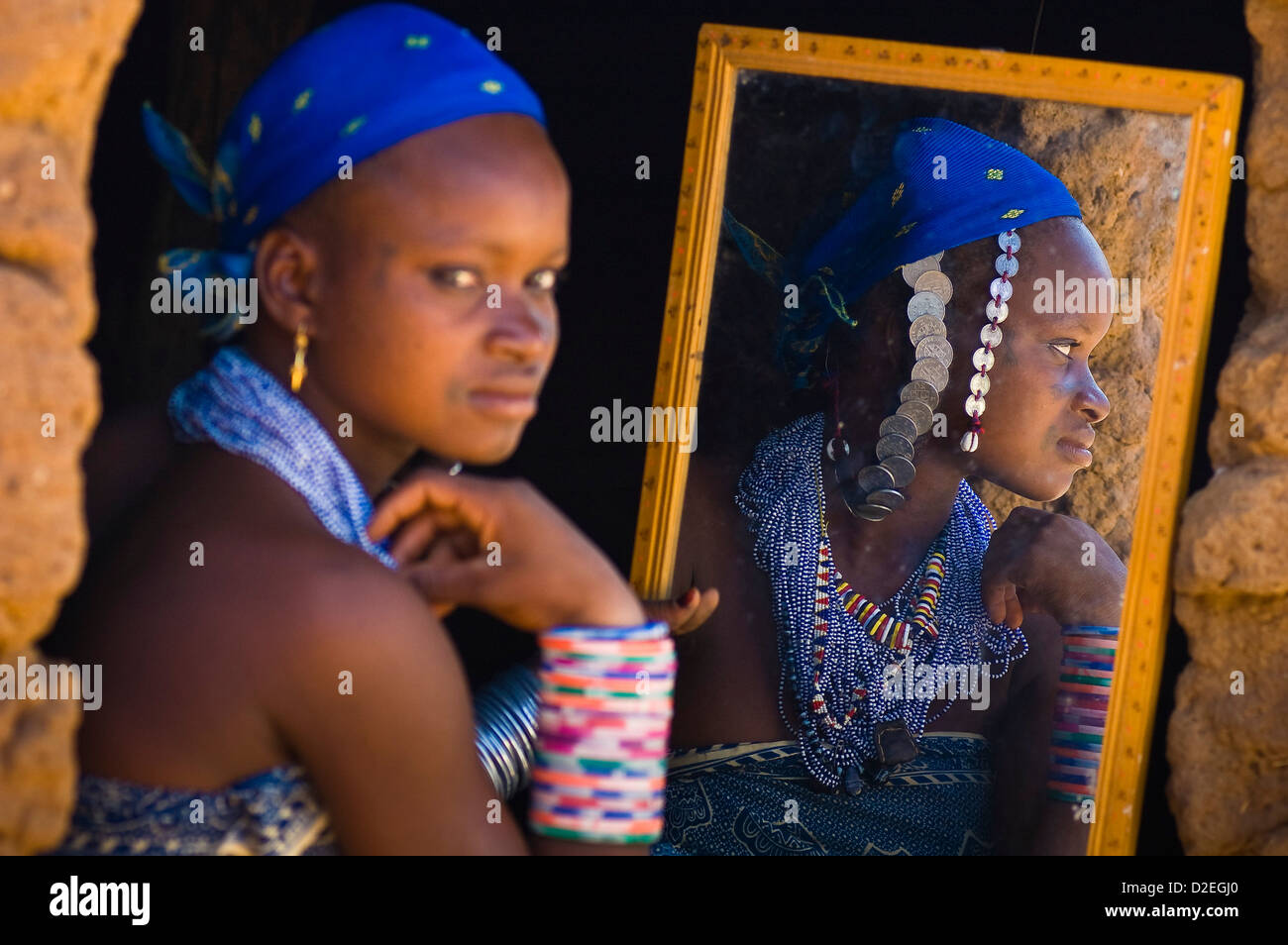 Benin, Alibori Abteilung, Kuru, Alou Salamakou Fula Volksgruppe Stockfoto