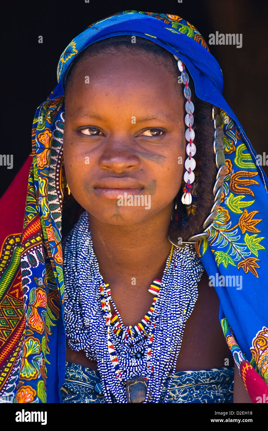 Benin, Alibori County, Kuru, Alou Salamakou Fula Volksgruppe Stockfoto