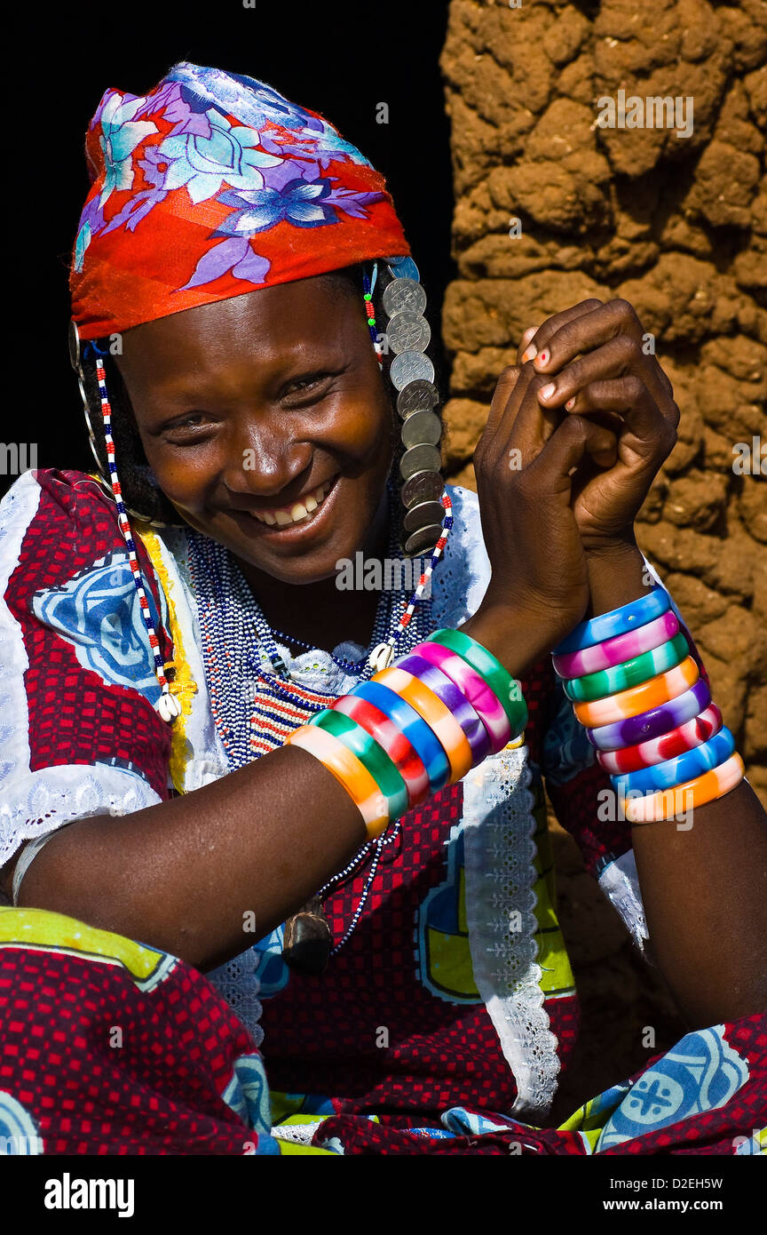 Benin, Alibori County, Kuru, Gado Dijatou Fula Volksgruppe Stockfoto