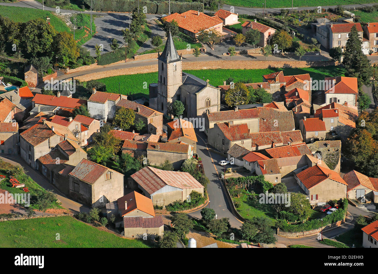 Aveyron das Dorf der Rebourguil. Luftbild Stockfotografie Alamy