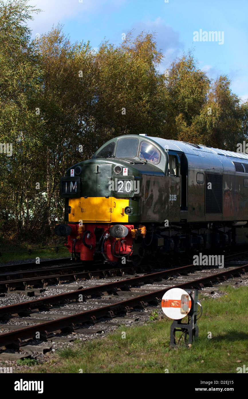 English Electric Typ 4, Class 40 Lokomotiven bei Ramsbottom, East Lancashire Eisenbahnen, UK Stockfoto