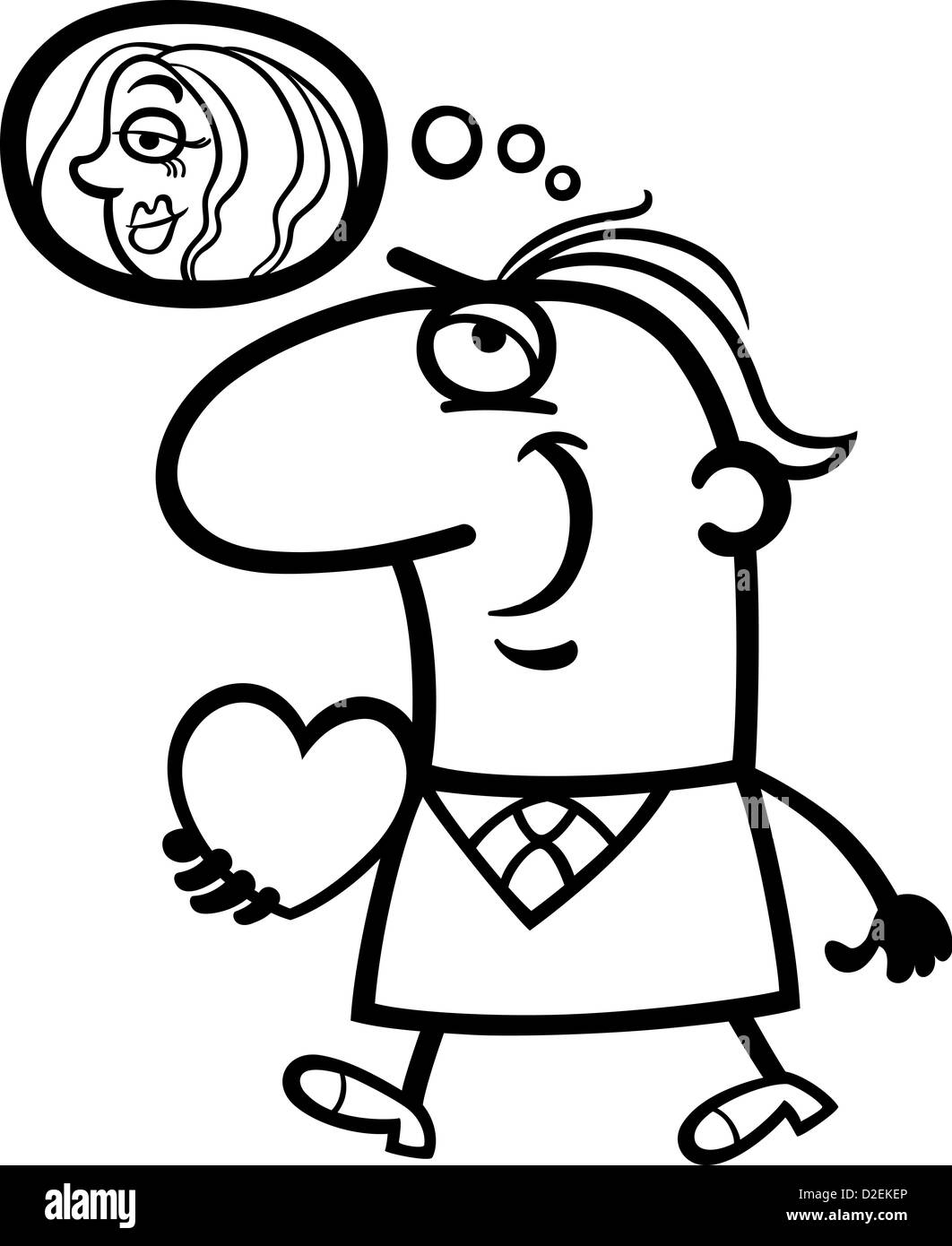 Denkende frau im cartoon SchwarzweißStockfotos und bilder Alamy