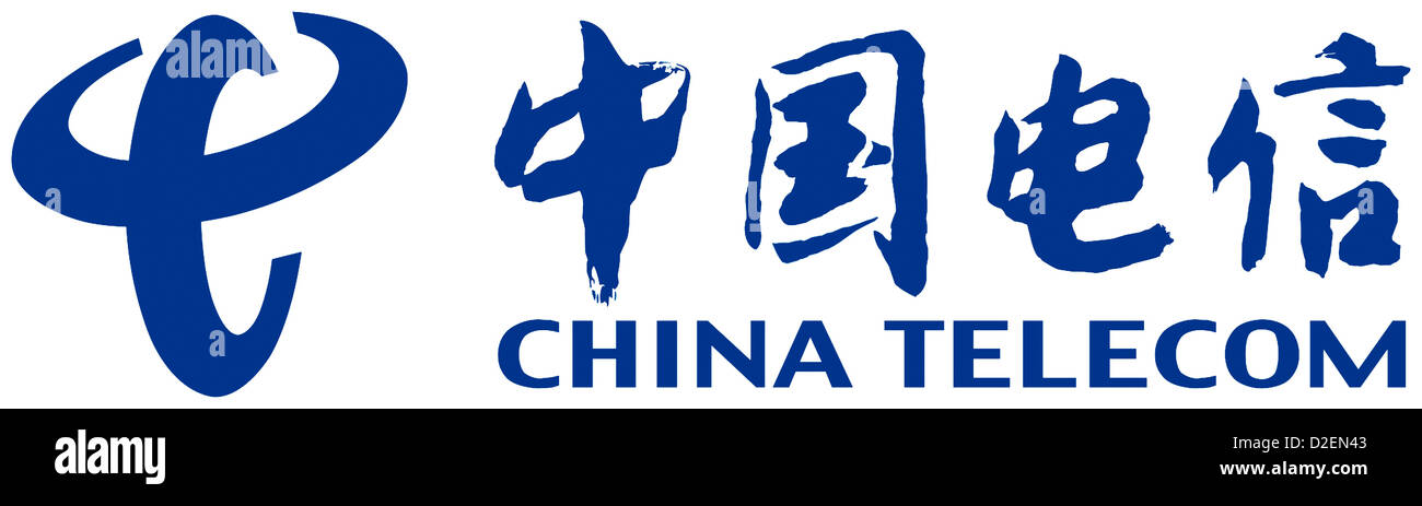 Logo der chinesischen Telekommunikations-Unternehmen China Telecom. Stockfoto