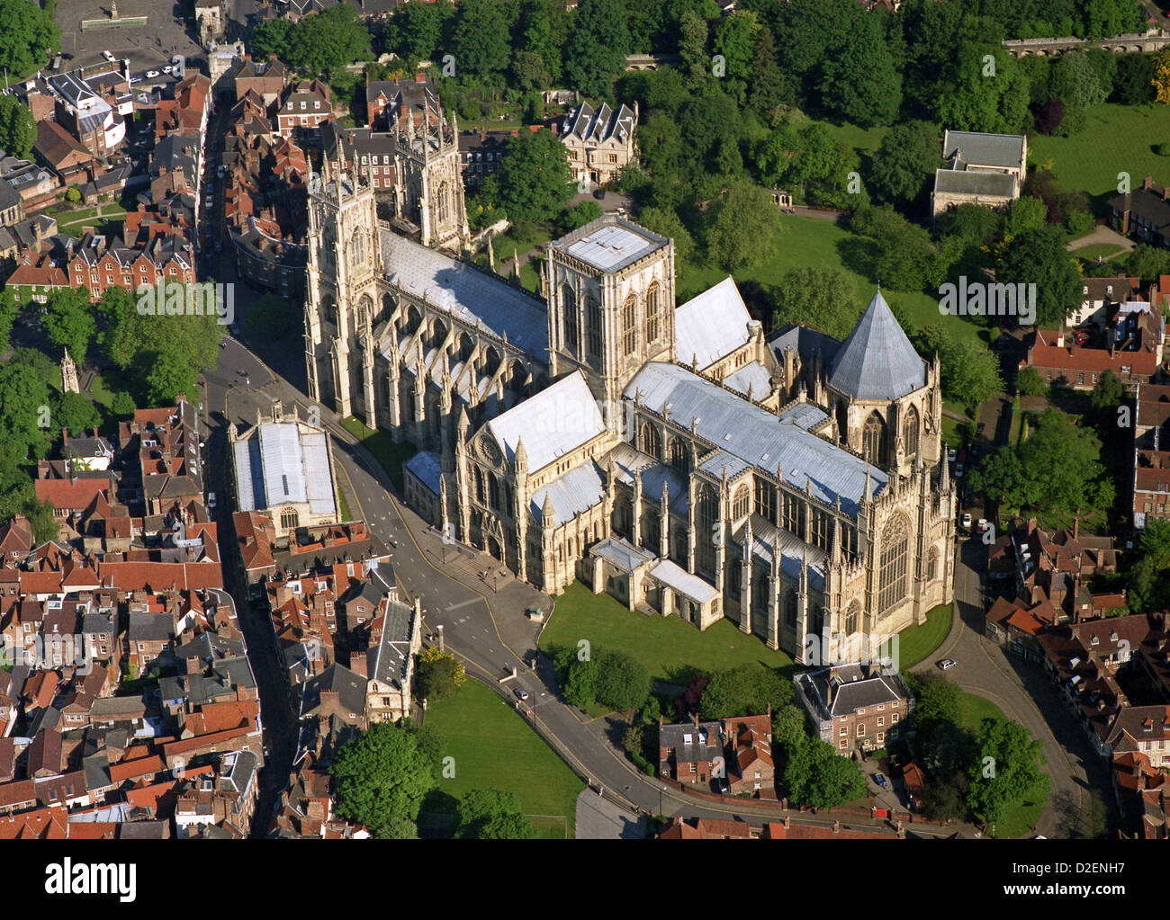 Luftaufnahme des York Minster, Yorkshire Stockfoto