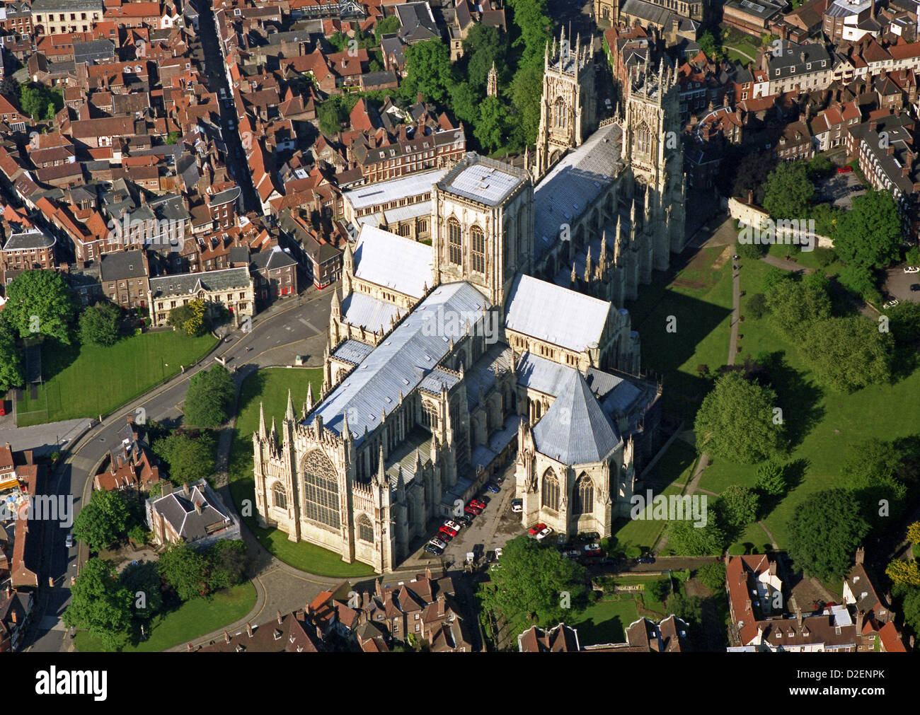 Luftaufnahme des York Minster, Yorkshire Stockfoto