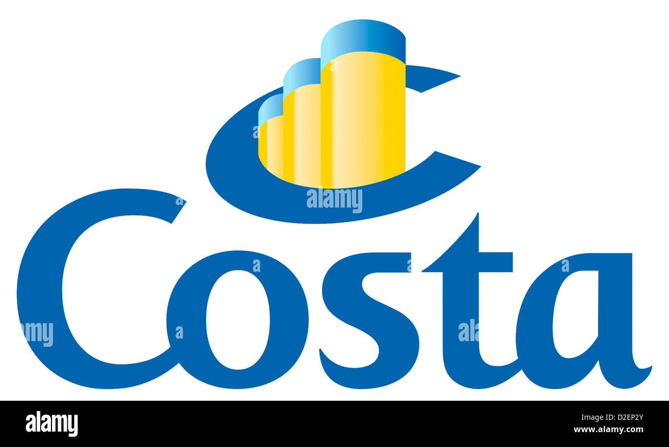 Logo der italienischen Kreuzfahrt Unternehmen Costa Crociere mit Sitz in Genua - Tochtergesellschaft von Carnival Corporation PLC. Stockfoto