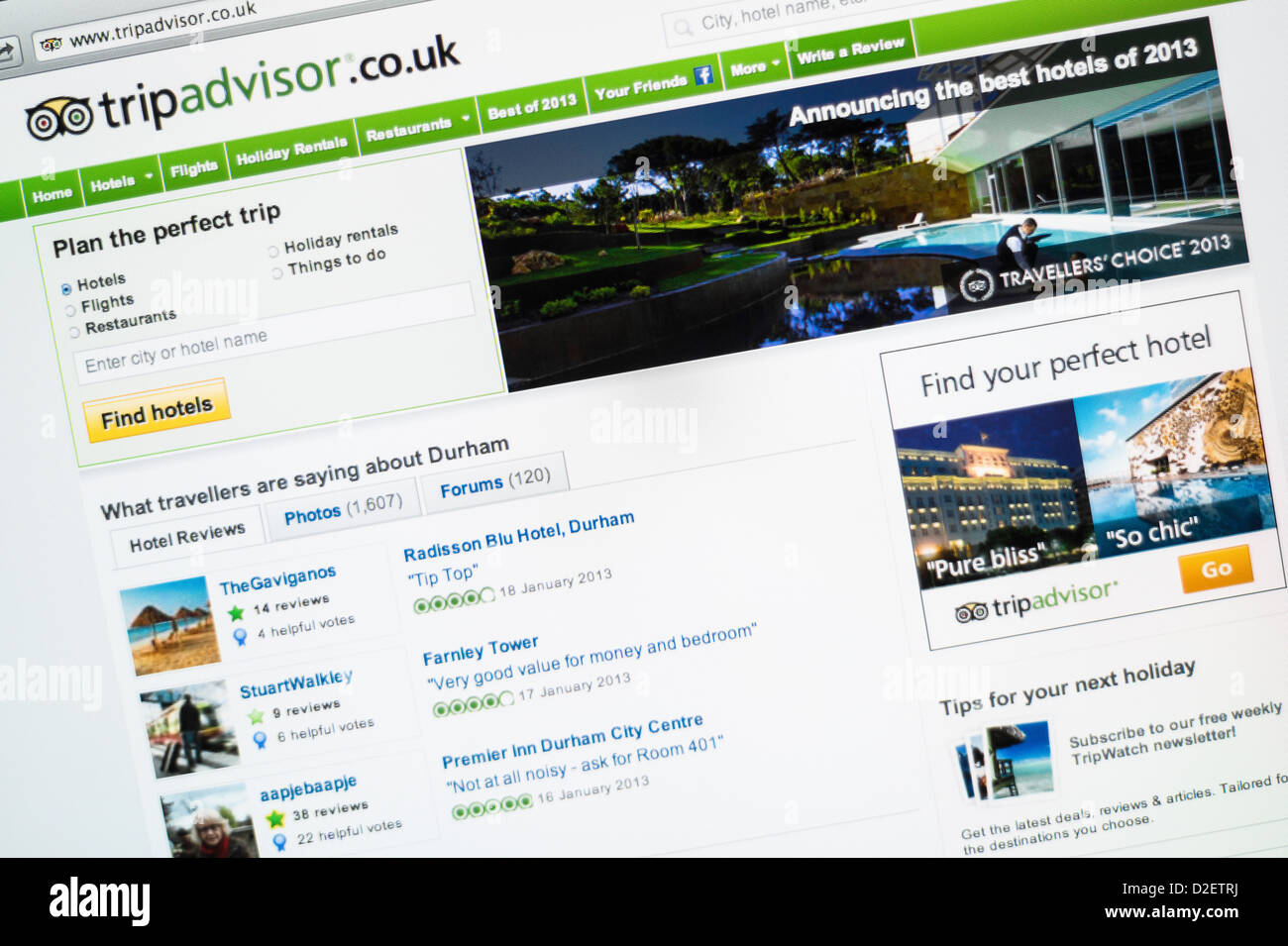 Trip Advisor Logo und Website. Stockfoto