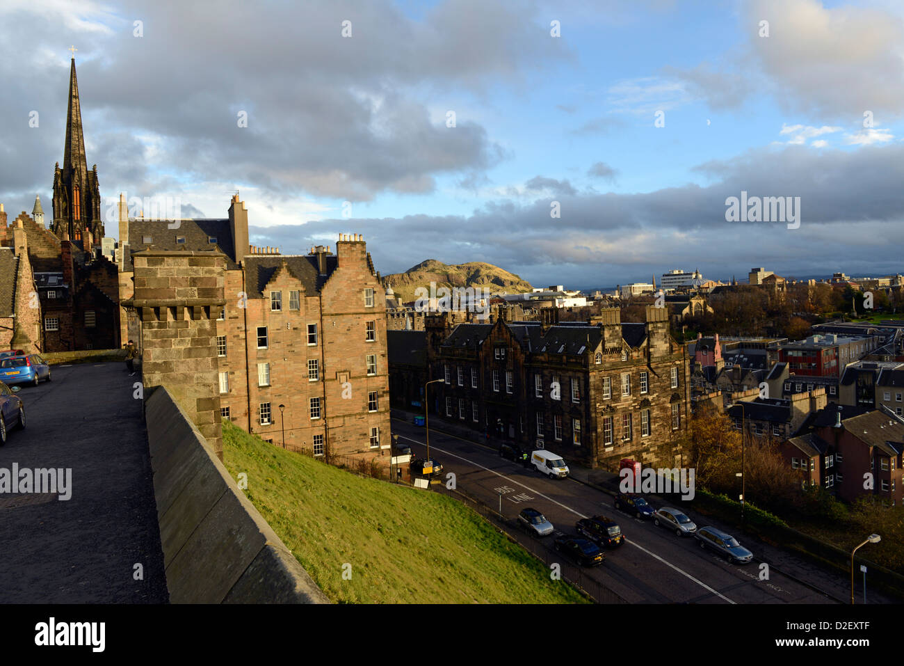 Ansicht des Edinburh vom Edinburgh Castle.  Edinburgh, Schottland. Stockfoto