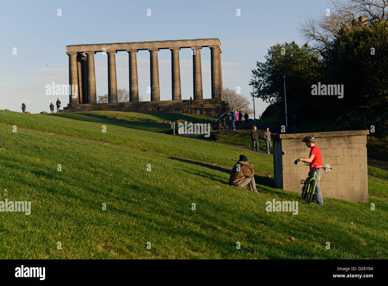 Sonnenuntergang am Calton Hill. Edinburgh, Schottland Stockfoto