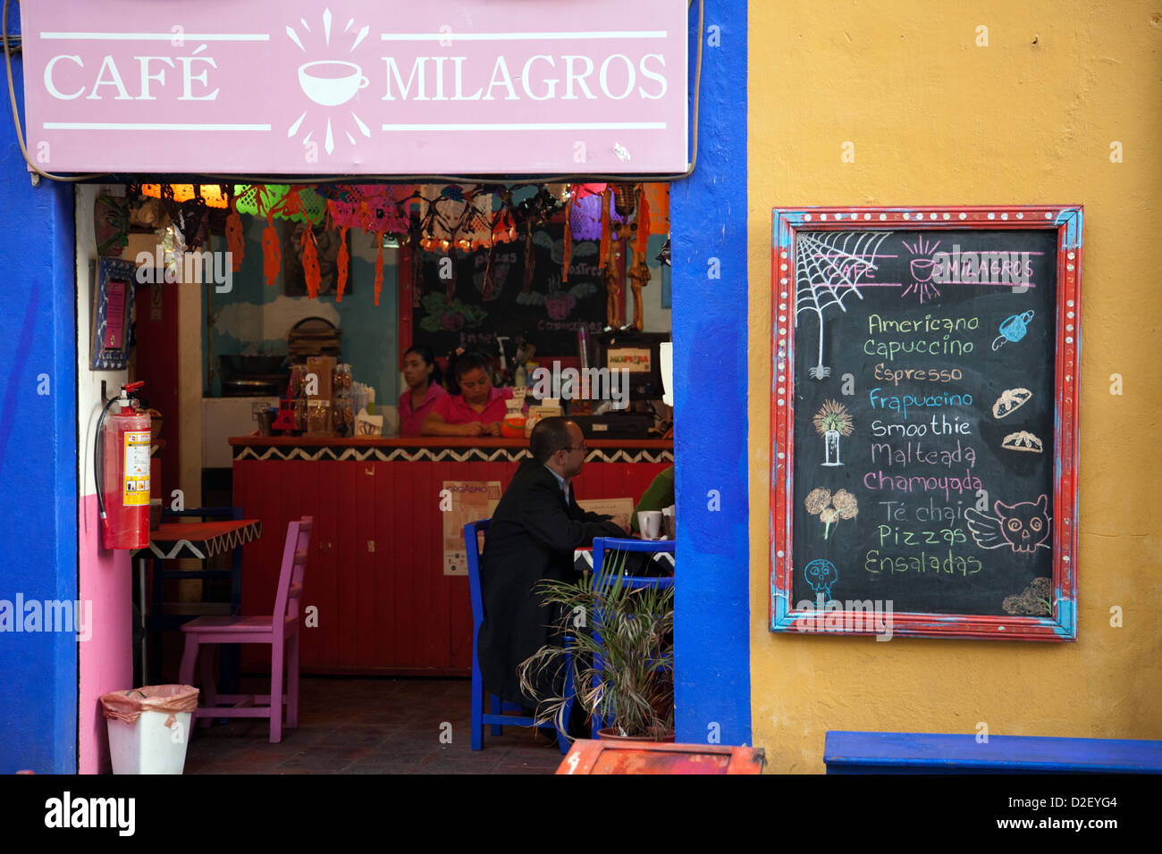 Cafe Milagros in Zentrum von Puebla - Mexiko Stockfoto