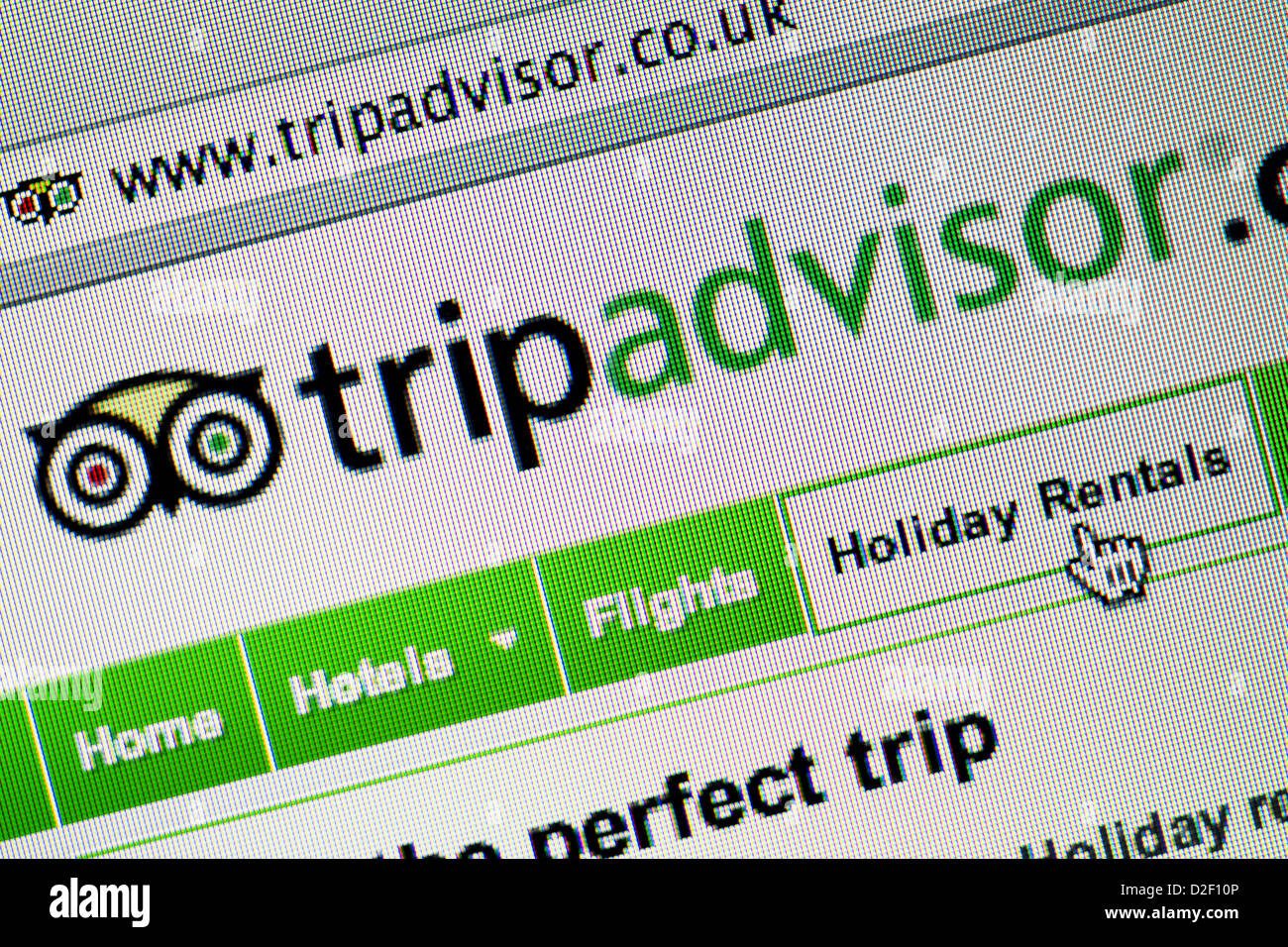 Trip Advisor Logo und Website hautnah. Stockfoto