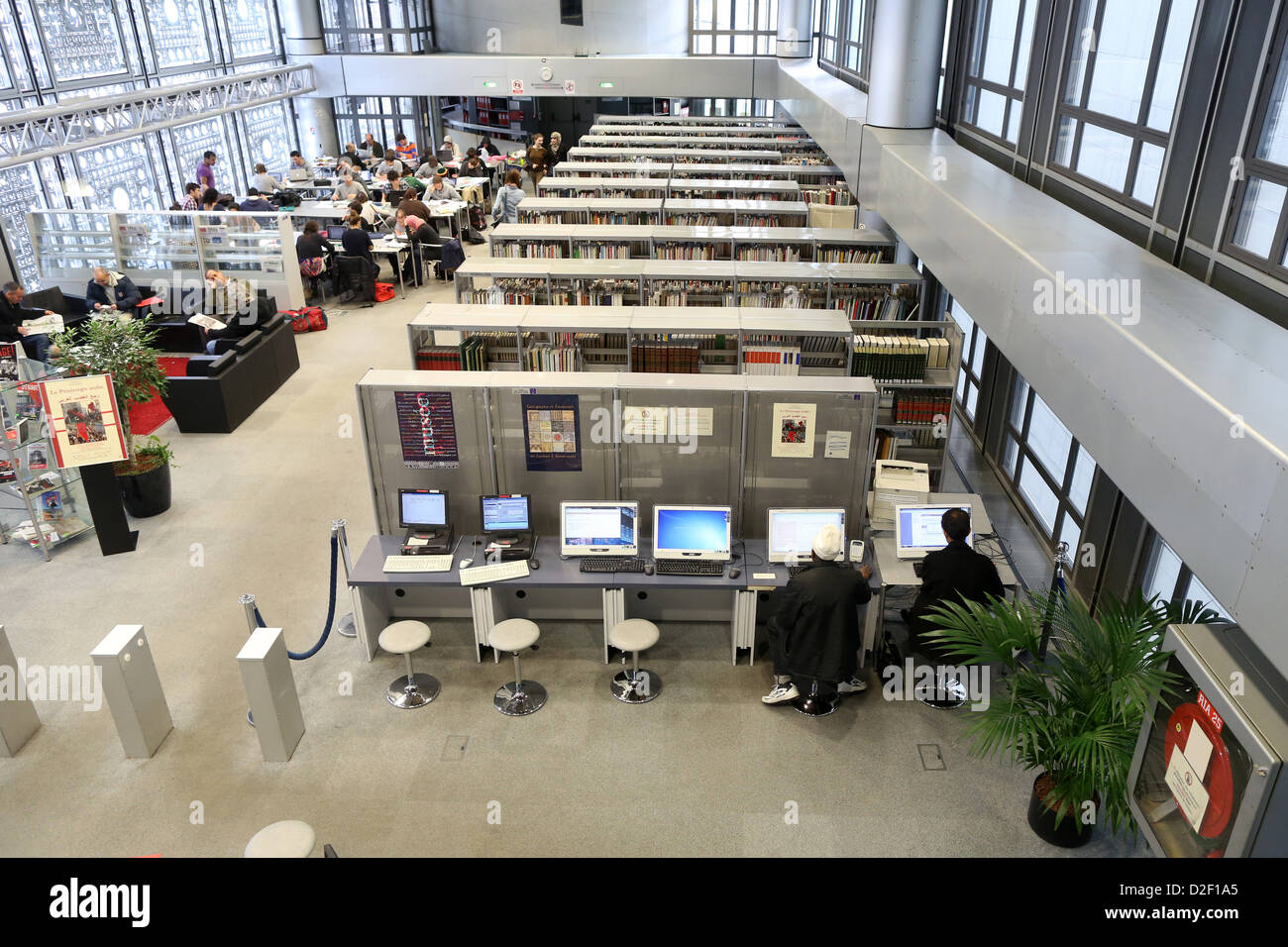 Institut der arabischen Welt Bibliothek Paris. Frankreich. Stockfoto