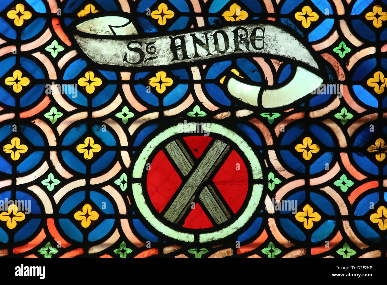 St Andrew Symbol: Kreuz Paris. Frankreich. Stockfoto