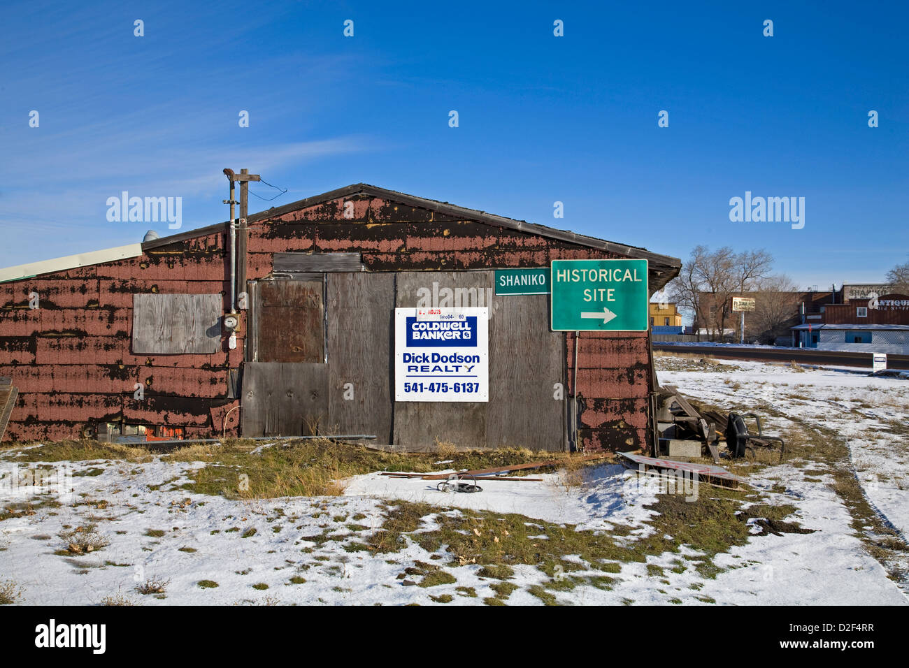 Die Geisterstadt von Shaniko, Oregon Stockfoto