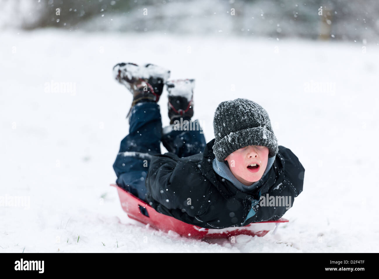 Genießen den Schnee Stockfoto