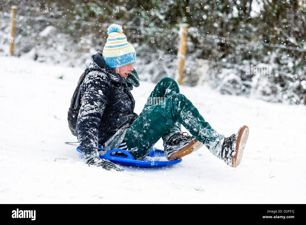 Genießen den Schnee Stockfoto