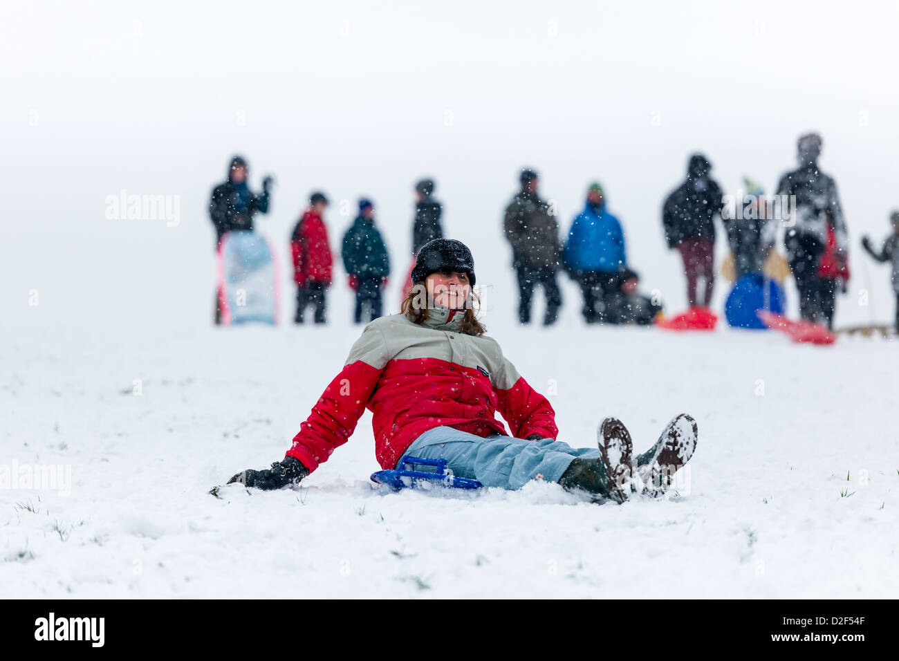 Genießen den Schnee Stockfoto