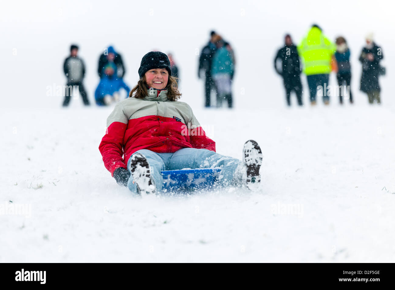 Genießen den Schnee Stockfoto