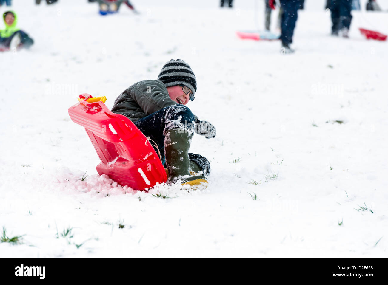 Genießen den Schnee Stockfoto