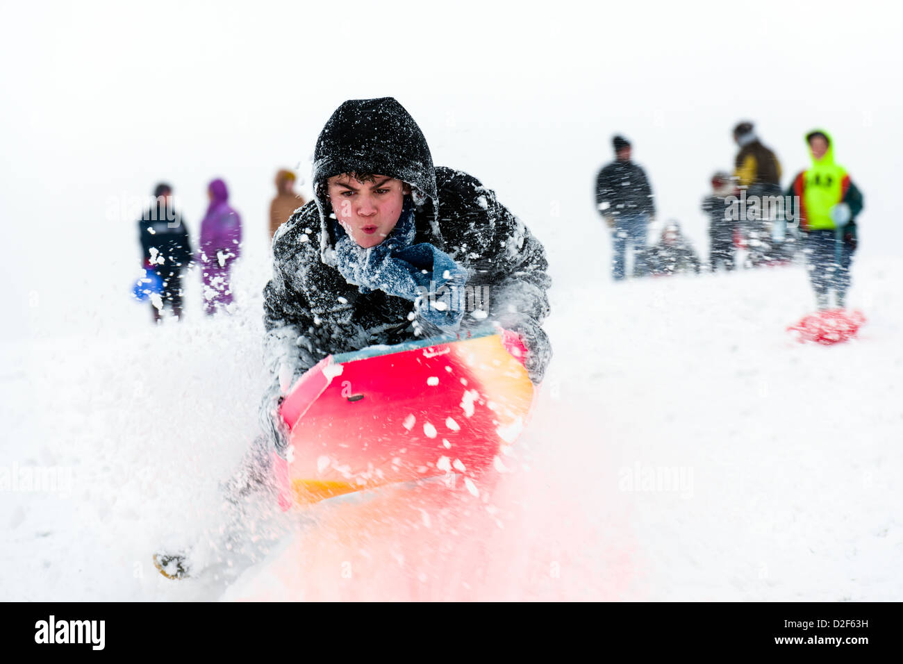 Genießen den Schnee Stockfoto