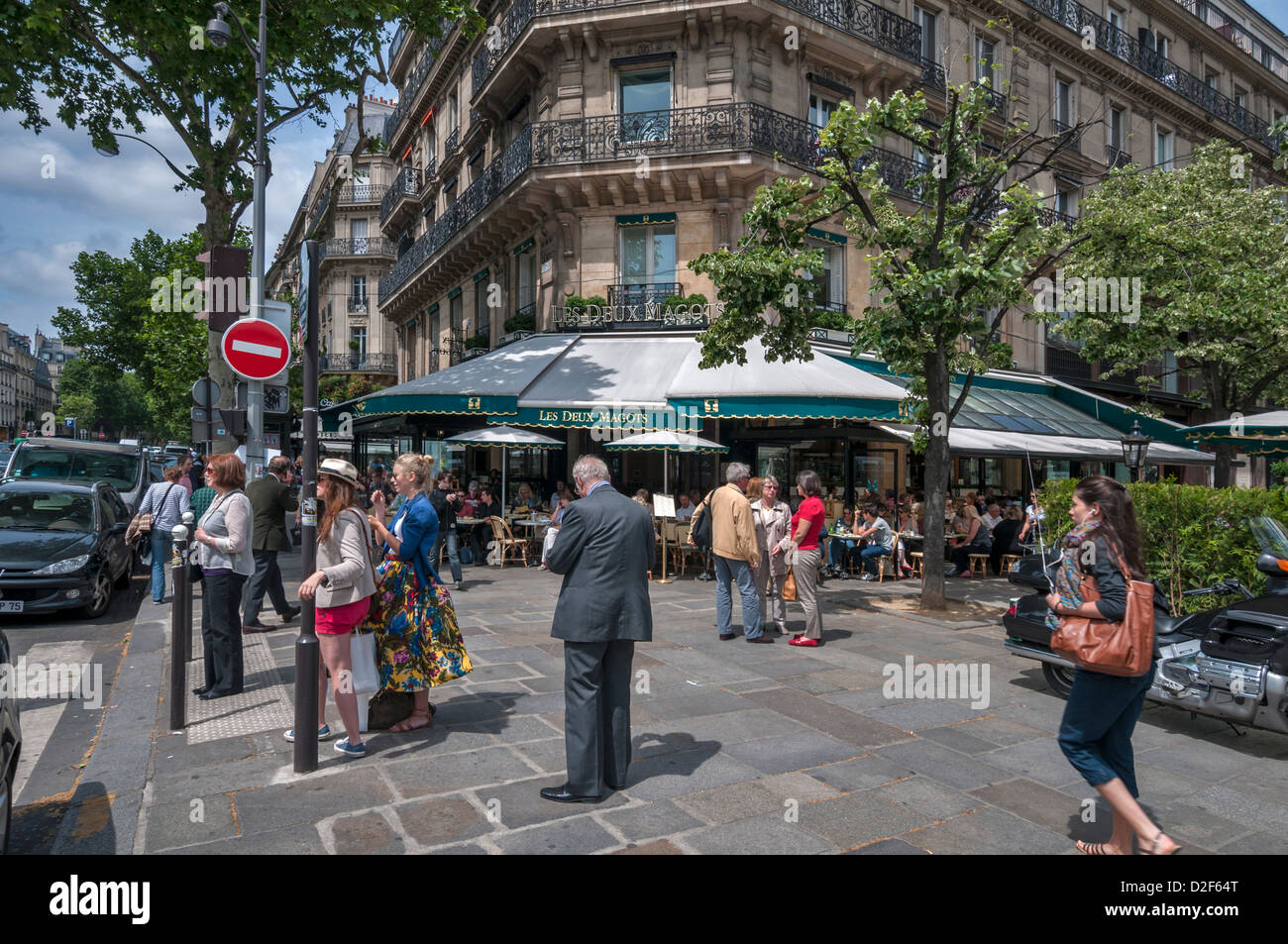 Les Deux Magots in Paris, Frankreich Stockfoto