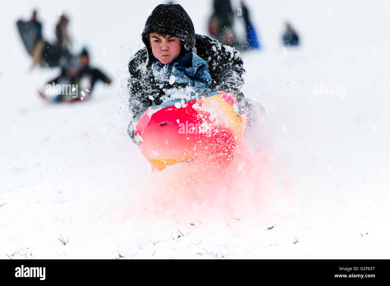 Genießen den Schnee Stockfoto