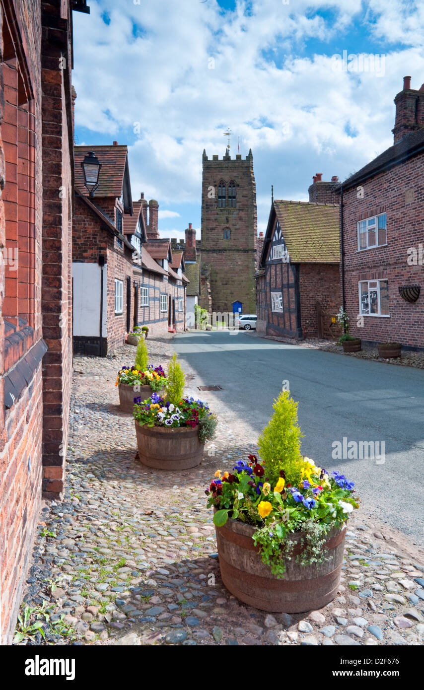 Frühling im Dorf von Great Budworth, große Budworth, Cheshire, England, UK Stockfoto