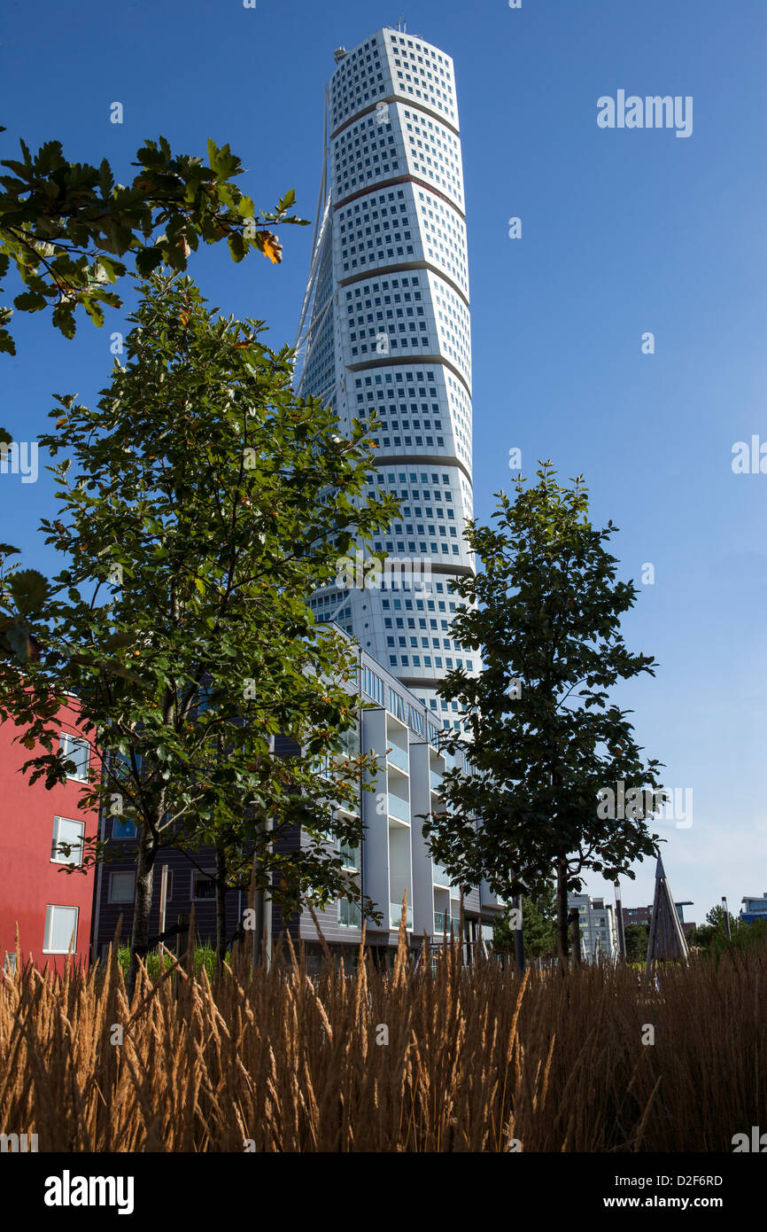 Modernes Gebäude im westlichen Hafen, Västra Hamnen, Malmö, Schweden Stockfoto
