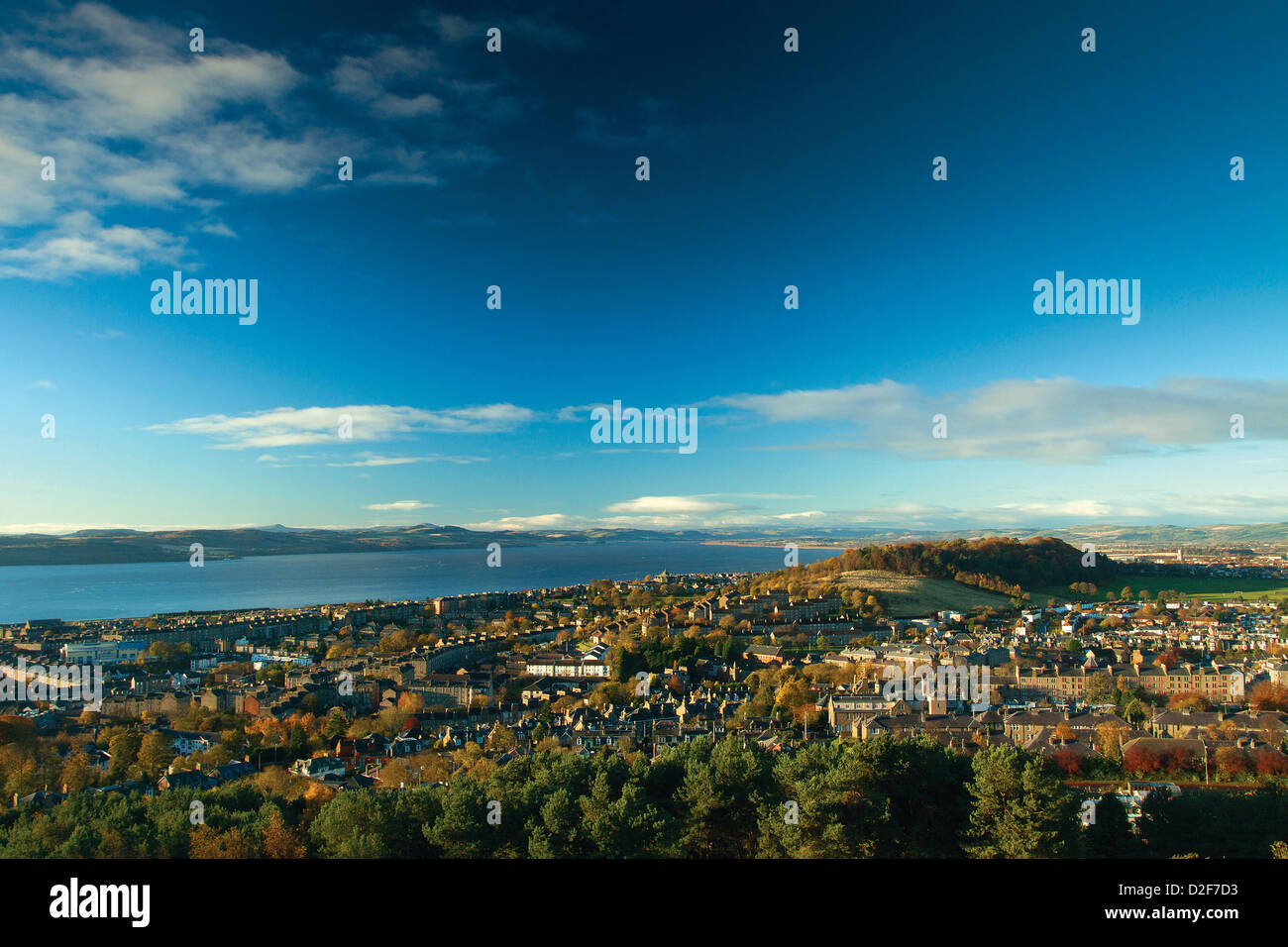 Dundee und den Fluss Tay von Dundee Law, Tayside Stockfoto