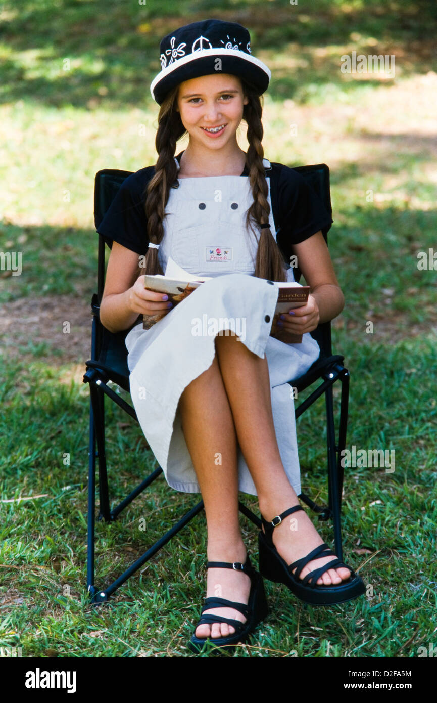 Closeup Portrait von Teenager-Mädchen, lesen Miami Stockfoto