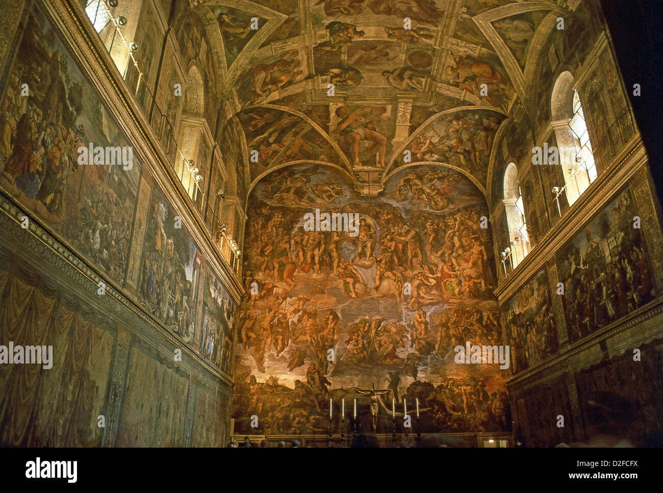 Sistine Chapel Ceiling Painted Michelangelo Stockfotos