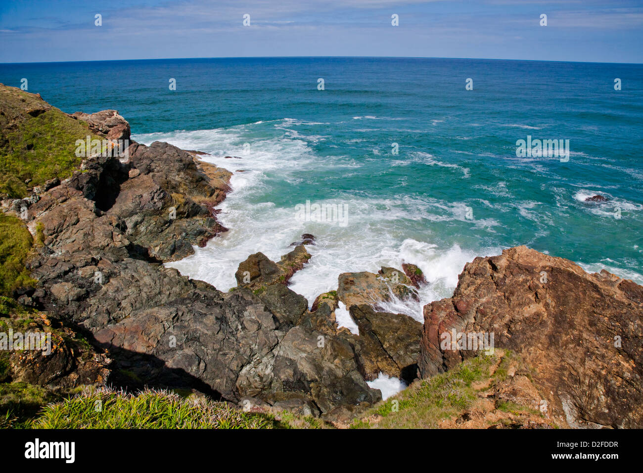 Australien, New South Wales, Mid Küste, Port Macquarie, Nordansicht des Pazifischen Ozeans von Tacking Point Lighthouse Stockfoto