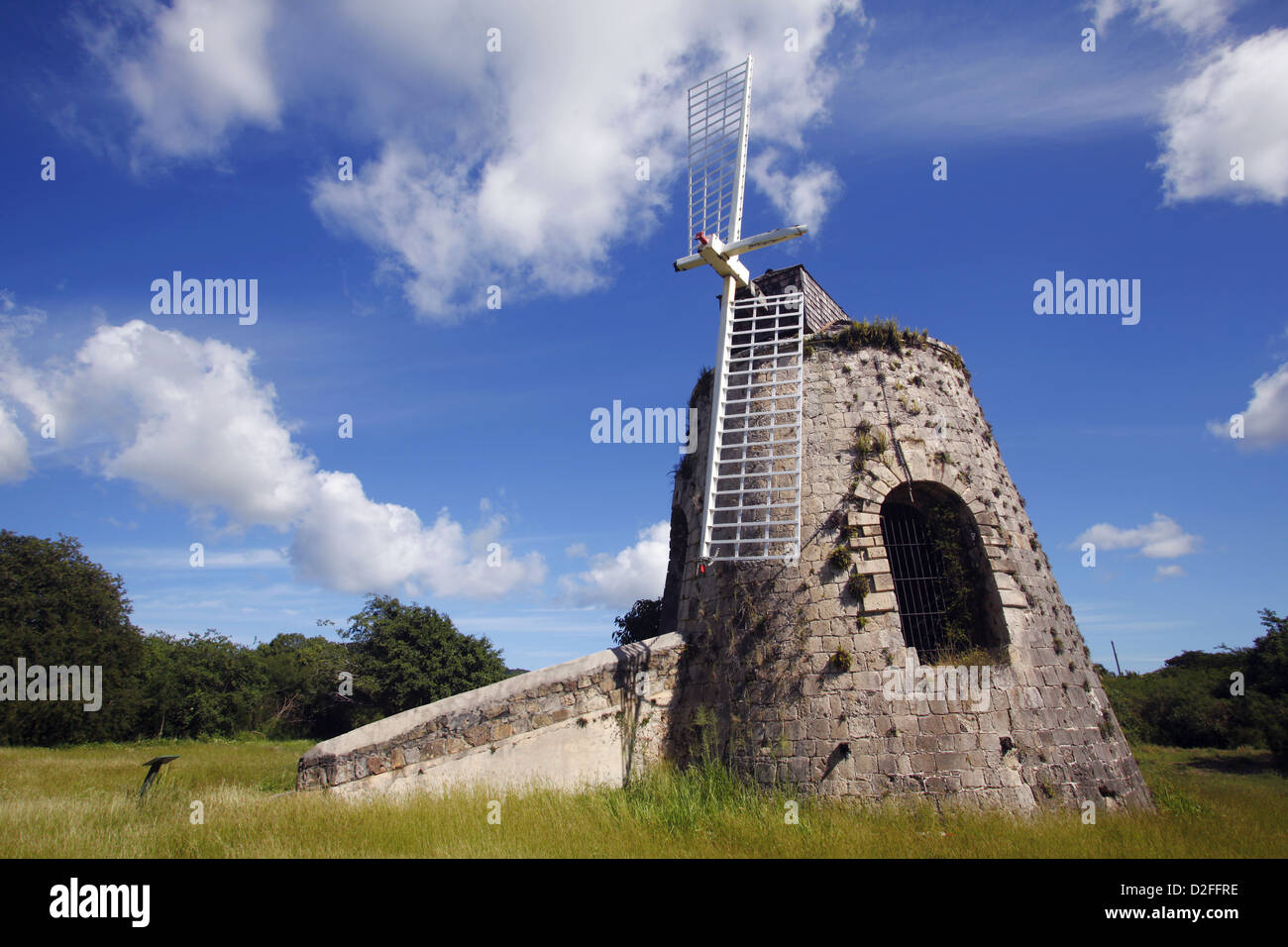 Zuckerrohr Windmühle, Lust und Laune Plantation Museum, St. Croix, U.S. Virgin Islands, Karibik Stockfoto
