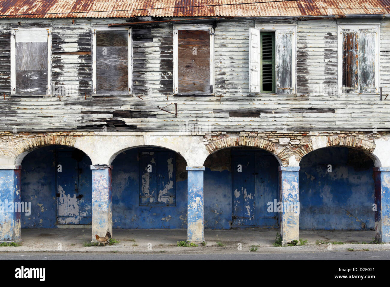 Vernachlässigt, Haus, Frederiksted, St. Croix, Amerikanische Jungferninseln, Karibik Stockfoto