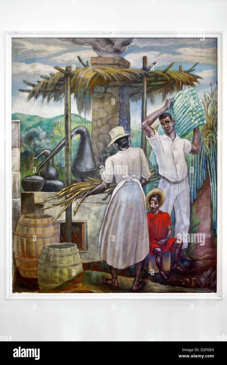 Malerei Pepino Mangravatti, Regierung Haus Lobby, Charlotte Amalie, St. Thomas, Amerikanische Jungferninseln, Karibik Stockfoto