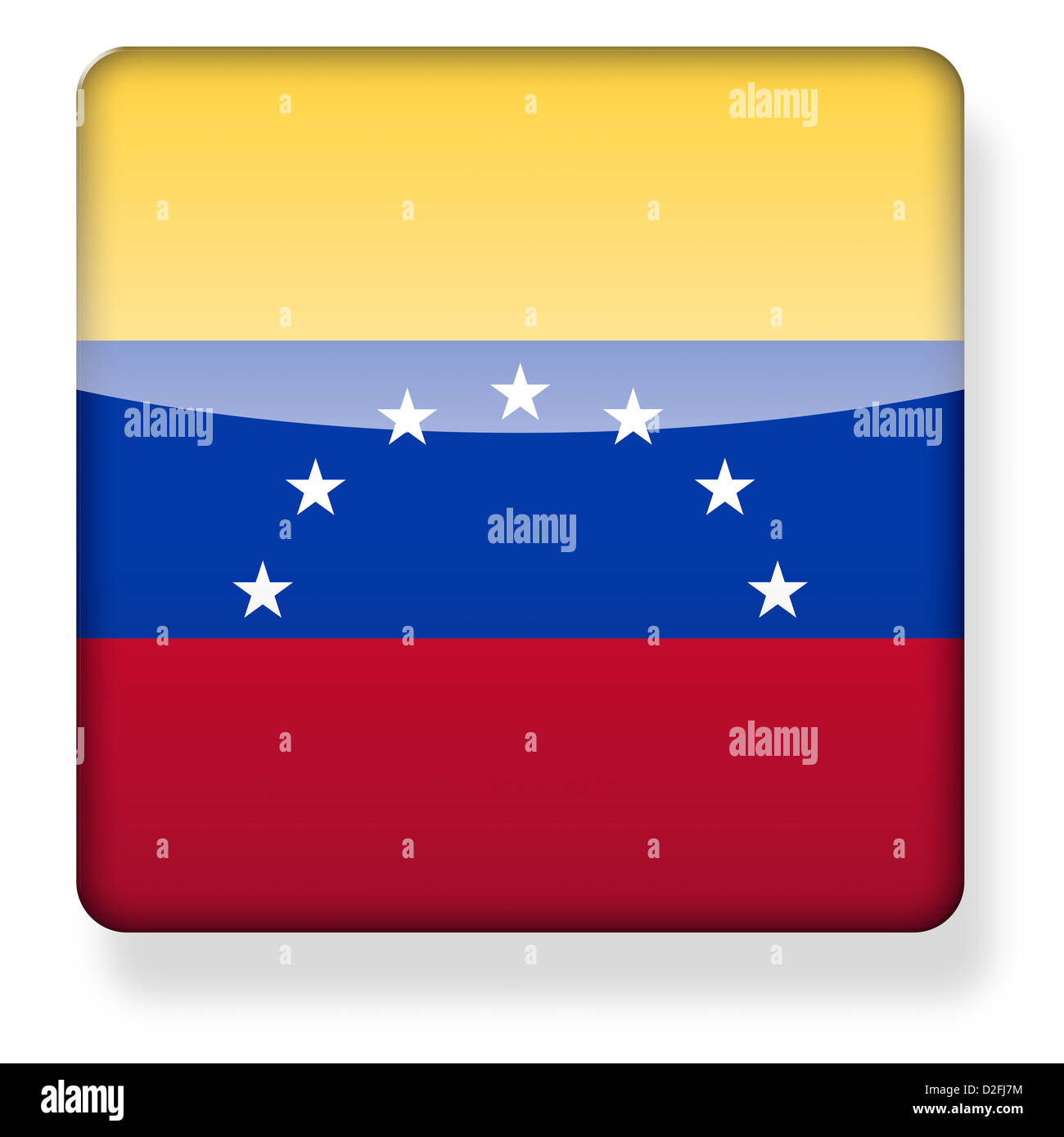 Venezuela-Flagge als ein app-Symbol. Clipping-Pfad enthalten. Stockfoto