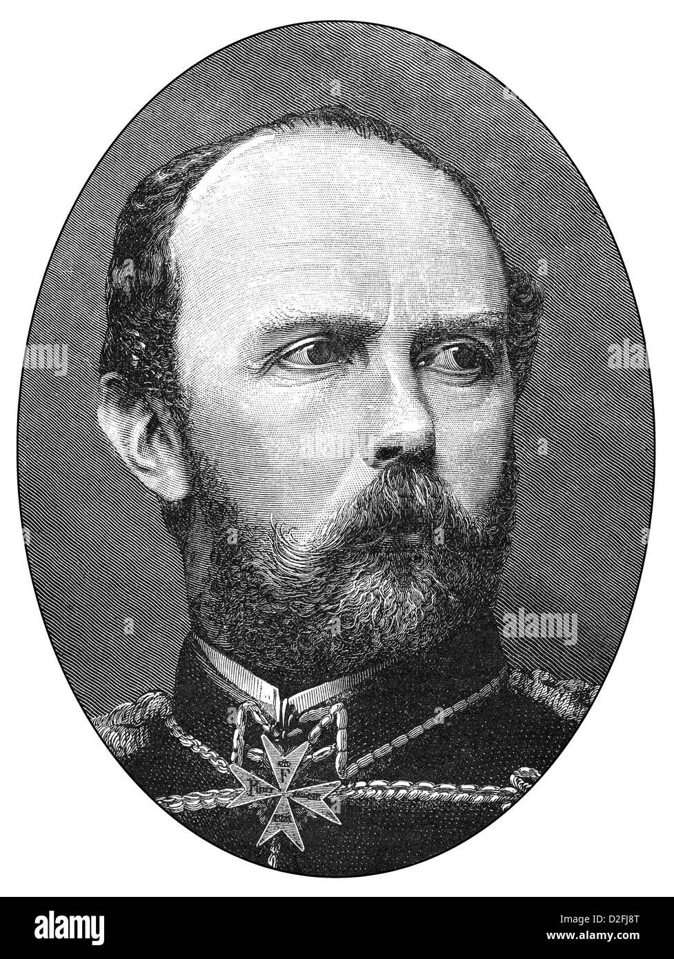 Friedrich Karl Nikolaus von Preussen, 1828-1885, preußischer Prinz und Kommandant in der deutsch-französischen Krieg 1870 / 71, Stockfoto