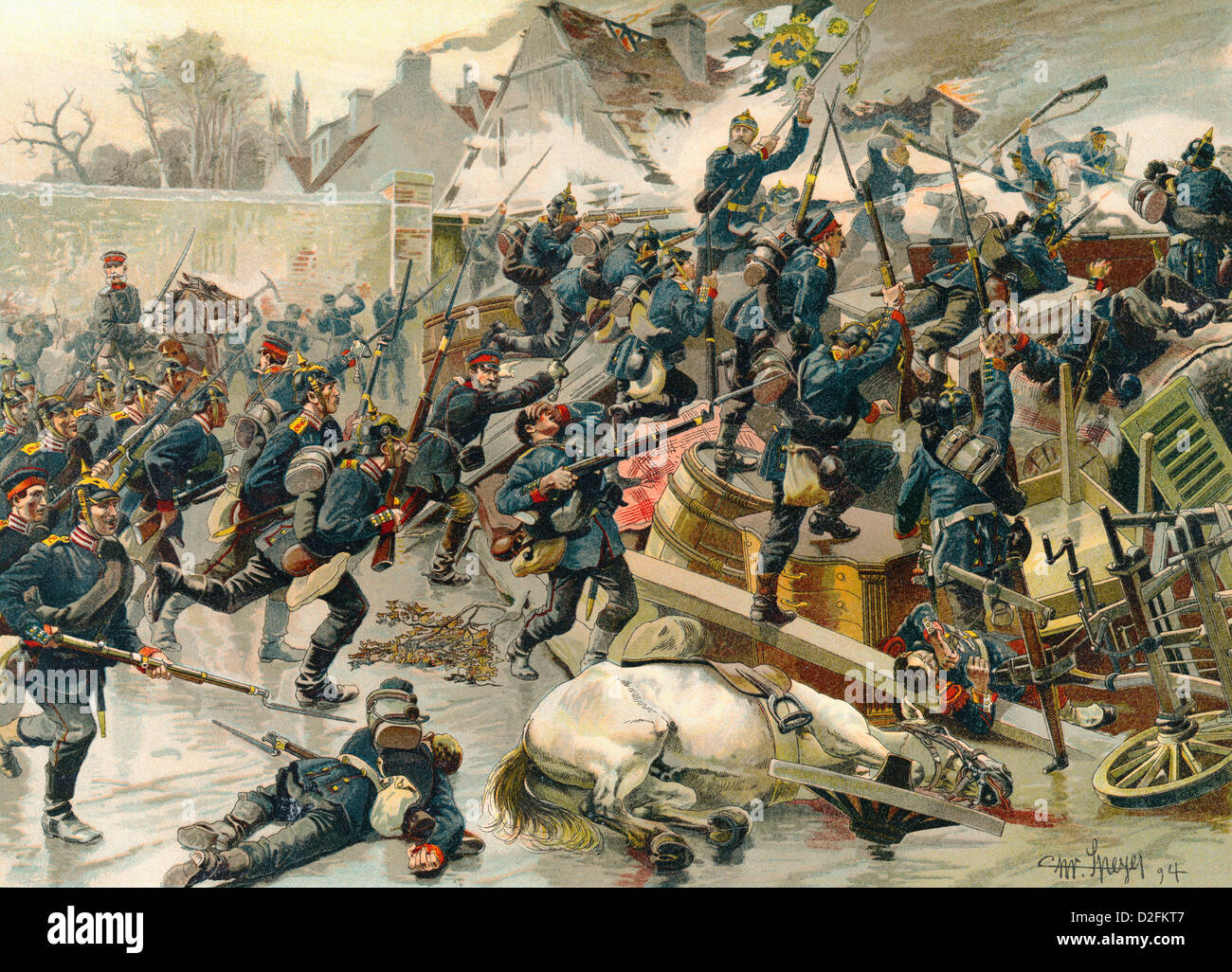 Schlacht Bei Le Bourget bin 30. Oktober 1870, Deutsch-Gendarmenmarkt Krieg von 1870 – 1871 Zwischen Dem Kaiserreich Frankreich DM Königreich Preußen Stockfoto