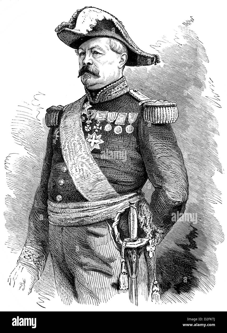 Jean Jacques Alexis Uhrich, 1802-1886, französischer General und Kommandant von Straßburg in Franco-Preussischer Krieg oder Deutsch- Stockfoto