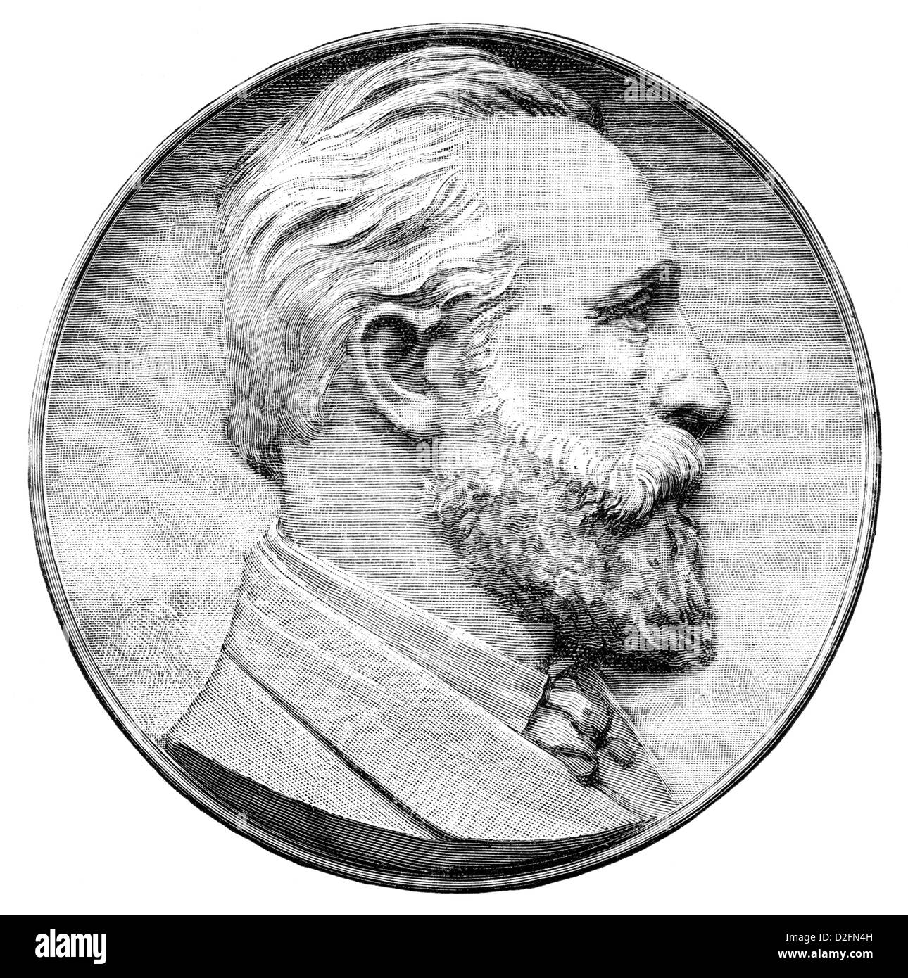 Ernst Heinrich Wilhelm von Stephan, 1831-1897, Generalpostmeister des Deutschen Reichs, Organisator des deutschen Postwesens Stockfoto