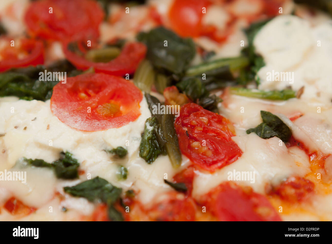 Nahaufnahme eines frisch gebackenen pizza Stockfoto