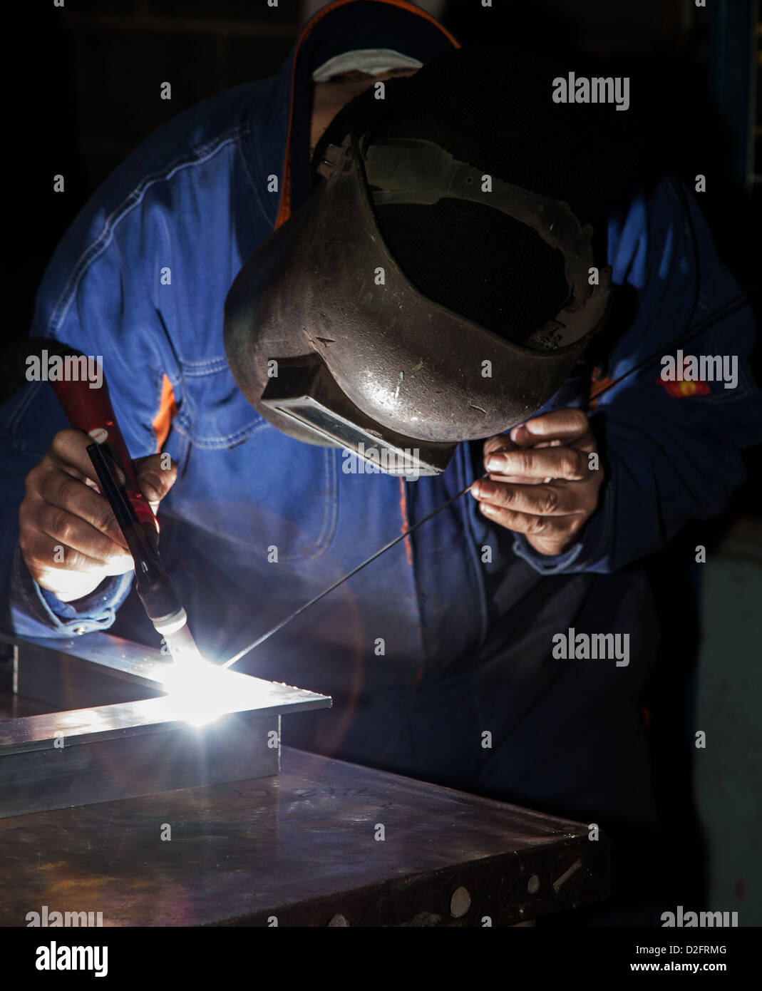 Der Schweißer und Metal Fabricator Stockfoto