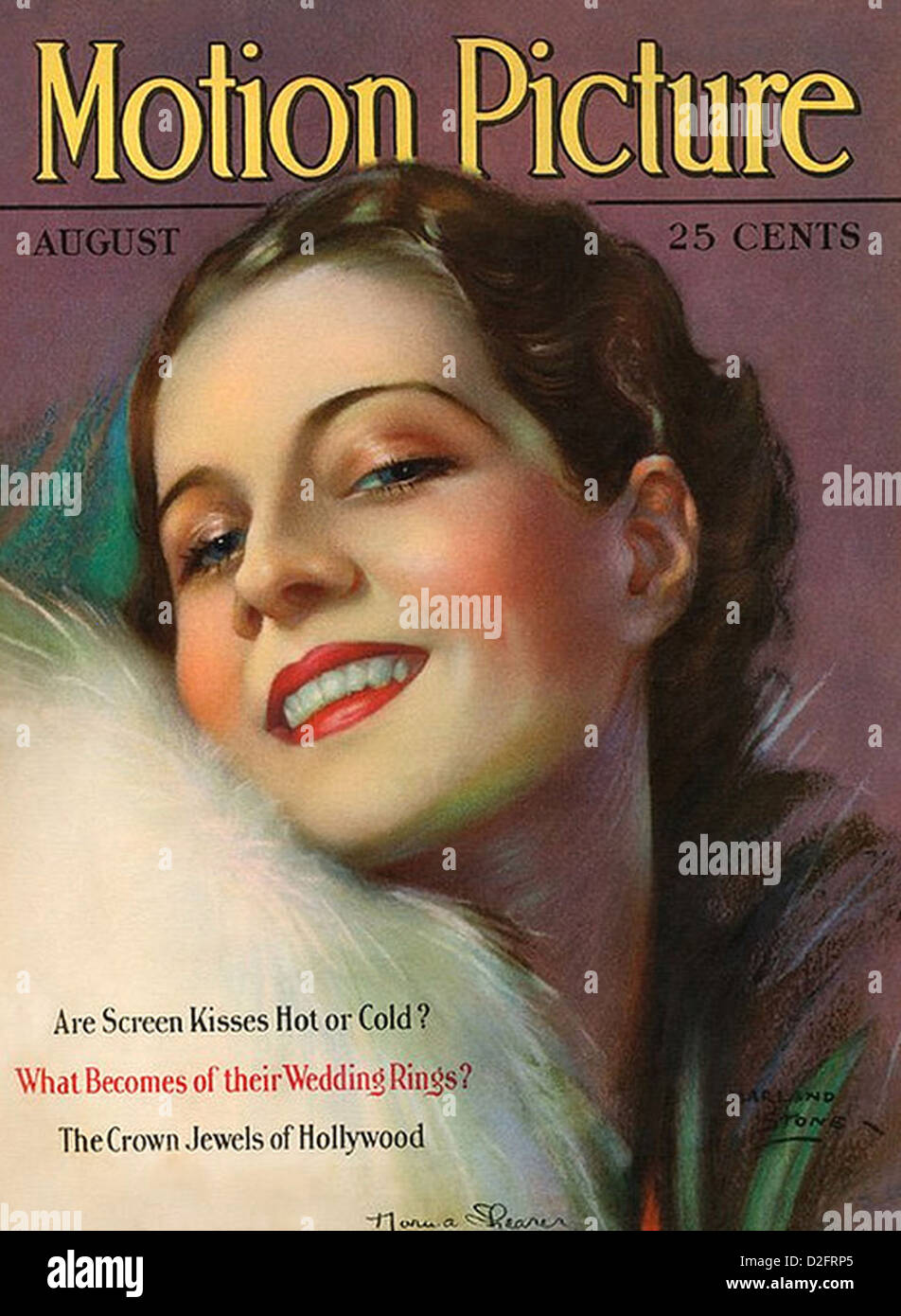 NORMA SHEARER (1902-1983) US-Schauspielerin auf Cover der amerikanischen Motion Picture Magazin im August 1928 Stockfoto