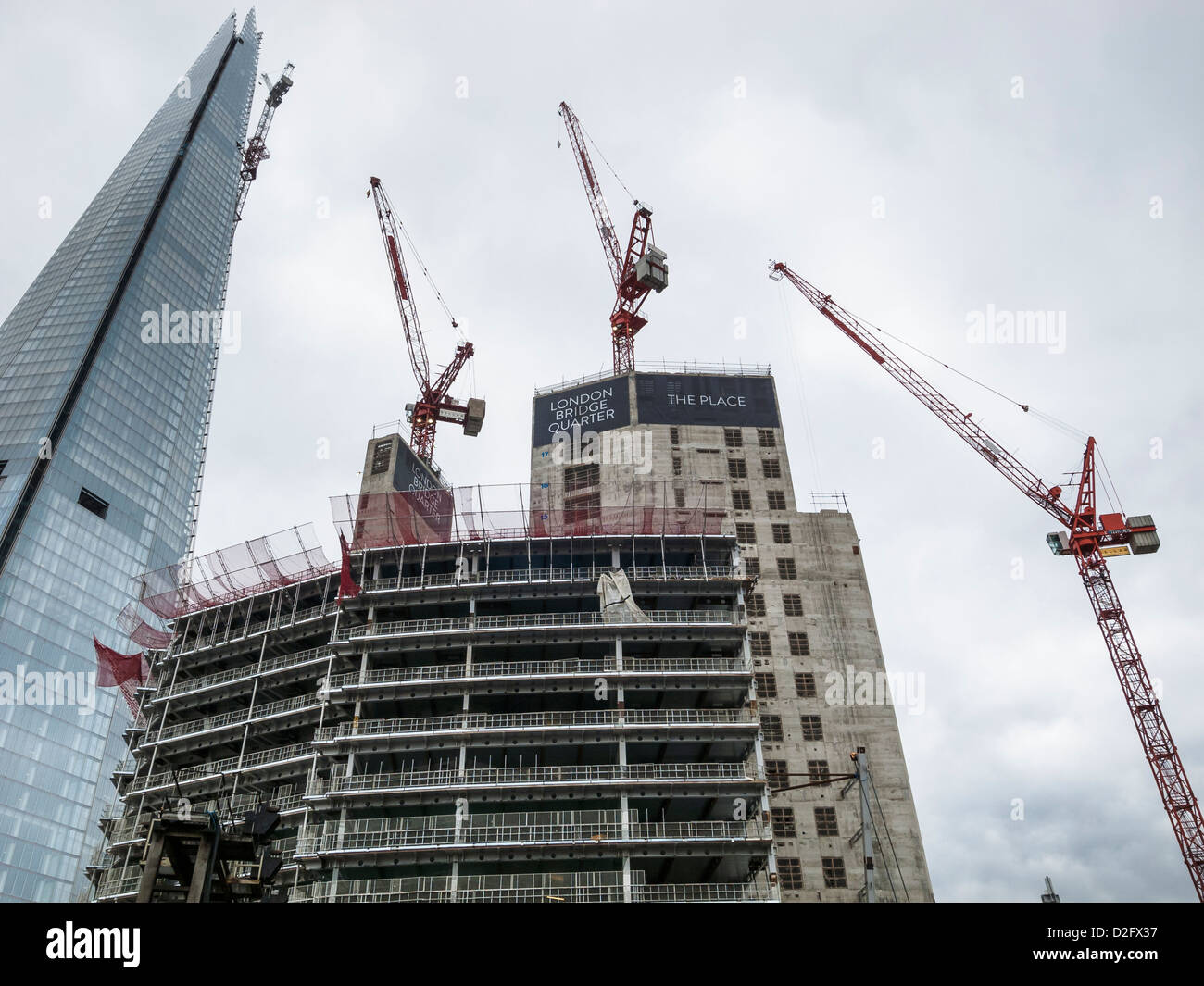 Die Scherbe im Baugewerbe im bewölkten Tag Stockfoto