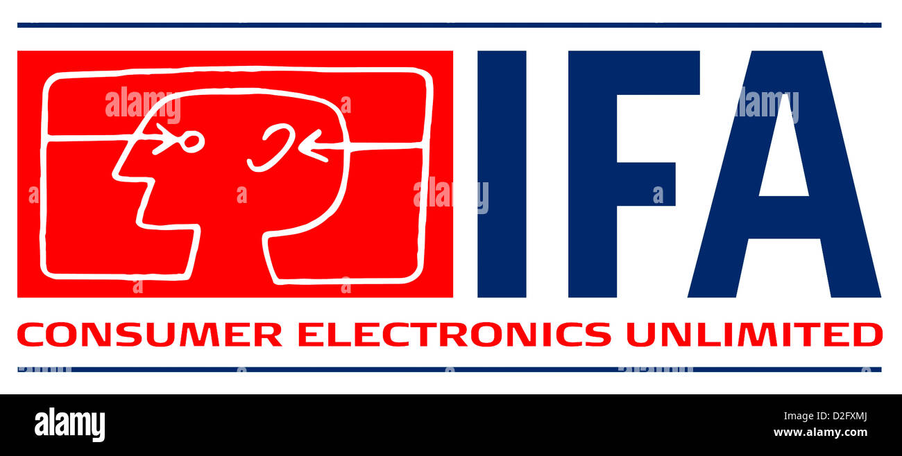 Logo der Internationalen Funkausstellung IFA in Berlin. Stockfoto