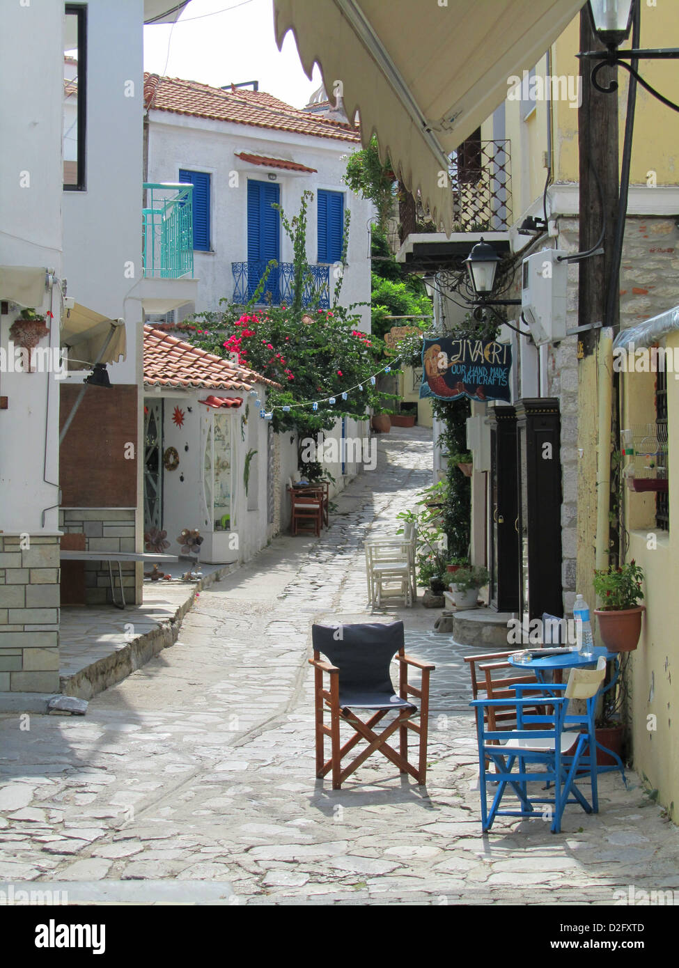 Griechische Straße anzeigen, Skiathos Stadt, Urlaub, Ruhe, Urlaub, Ziel, Stockfoto