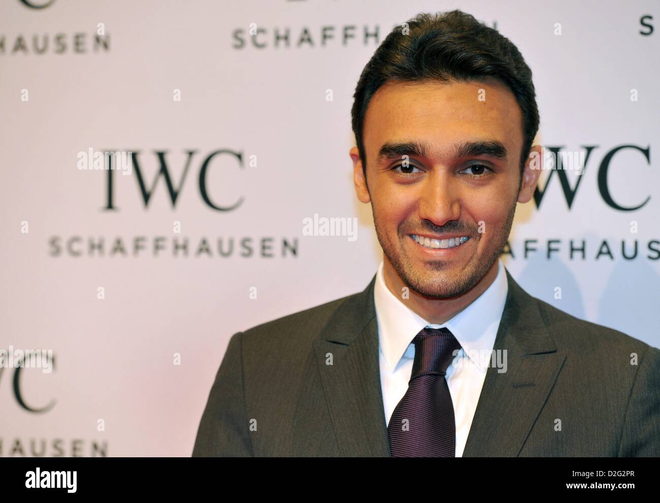 Genf, Schweiz. 22. Januar 2013. GT Racing Pilot und Mitglied der saudischen königlichen Familie Abdulaziz Turki Al Faisal besucht bei IWC Race Night Dinner in Geneva.The Swiss watch Manufactur feierte seine neue Ingenieur-Kollektion sowie die Partnershipwith der Mercedes AMG Petronas Formula One Team. Foto: Frank Mai / picture Alliance / Alamy Live News Stockfoto