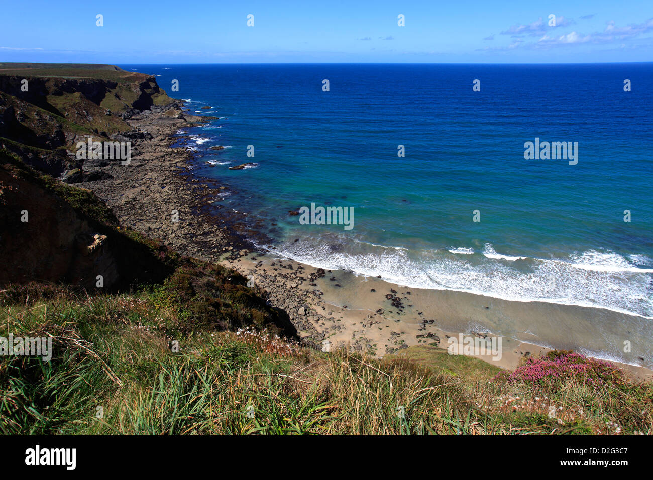 Deadmans Cove, die Klippen der Nordküste, Porteath, Grafschaft Cornwall, England, UK Stockfoto