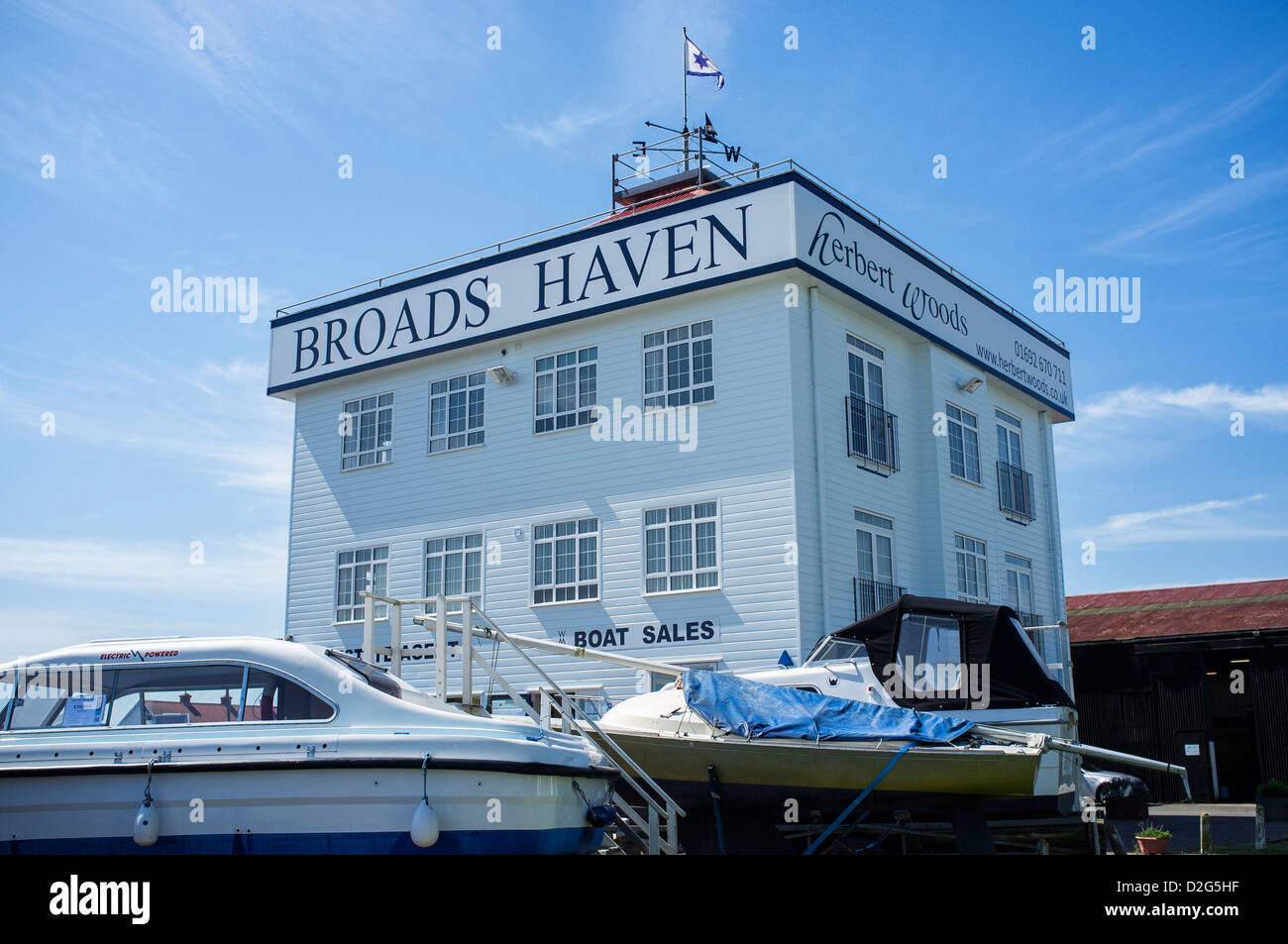 Herbert Hölzer Turm an der Broads Haven Boatyard Potter Heigham Norfolk Broads UK Stockfoto